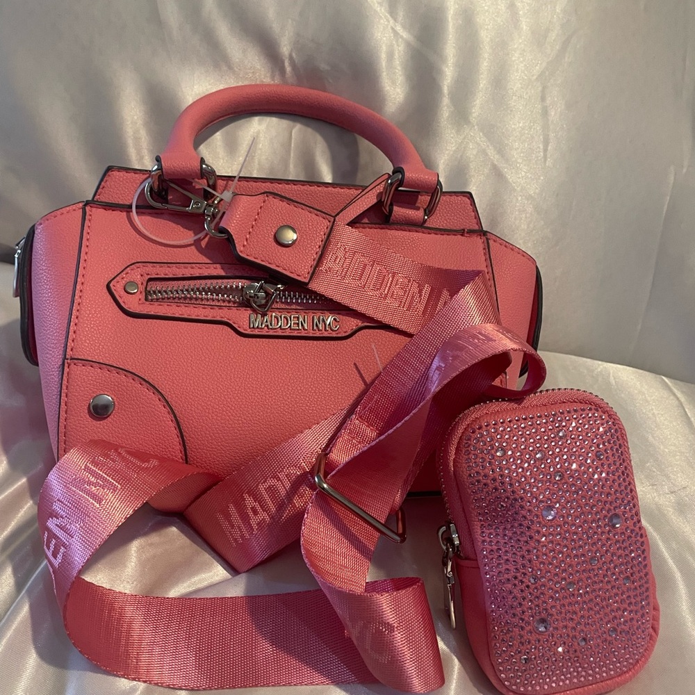 Madden nyc mini zipper with embellished purse attached
With long straps NWOT